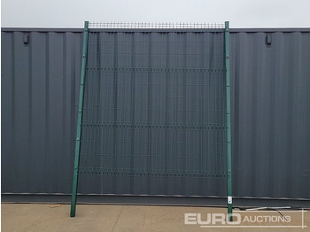 Mezőgazdasági gépek Unused Galvanised & Powder Coated Heavy Duty (5mm) Wire Mesh Fencing, 25 x H2.4m x W2.2m Panels, 26 x 60mm x 60mm x3m Posts, with Fittings (Green): 4 kép.