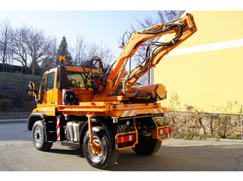 Billenőplatós teherautó UNIMOG Unimog U 400/Hydrostat/Mähtür +MULAG MHU 800: 4 kép.