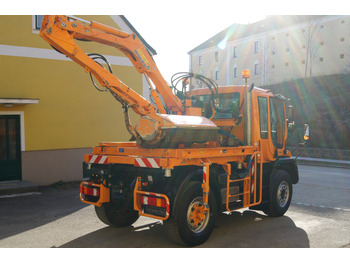 Billenőplatós teherautó UNIMOG Unimog U 400/Hydrostat/Mähtür +MULAG MHU 800: 5 kép.