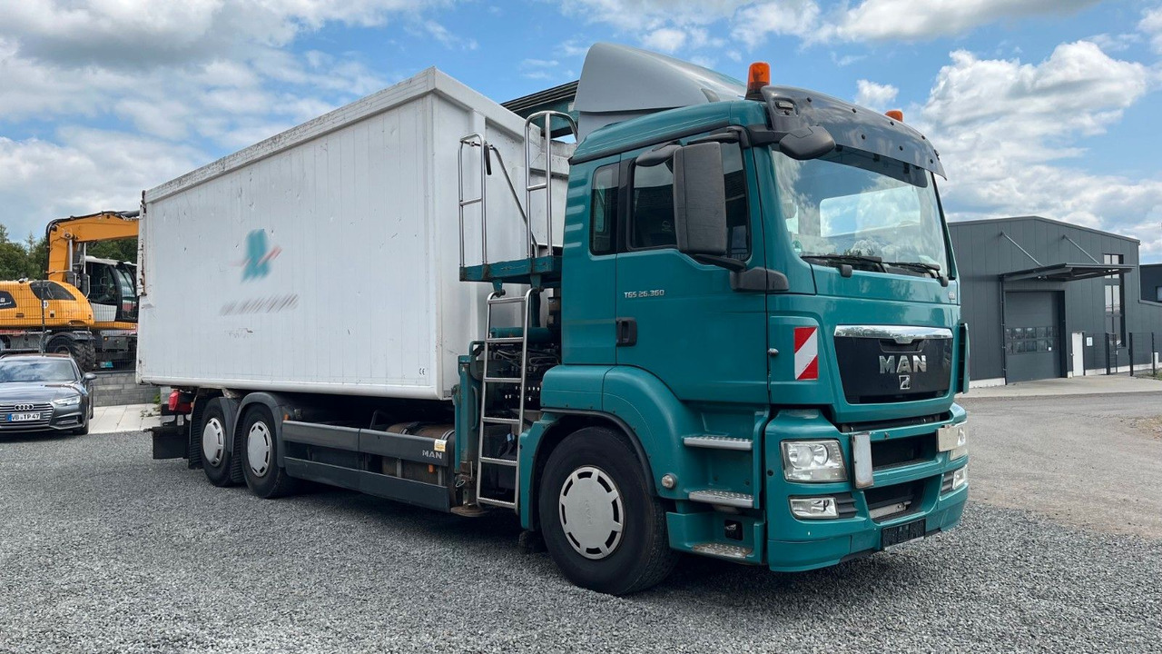 MAN TGS 26.360 Müllwagen Glas Kran Kipper - Billenőplatós teherautó, Darus autó: 3 kép. MAN TGS 26.360 Müllwagen Glas Kran Kipper - Billenőplatós teherautó, Darus autó: 3 kép.