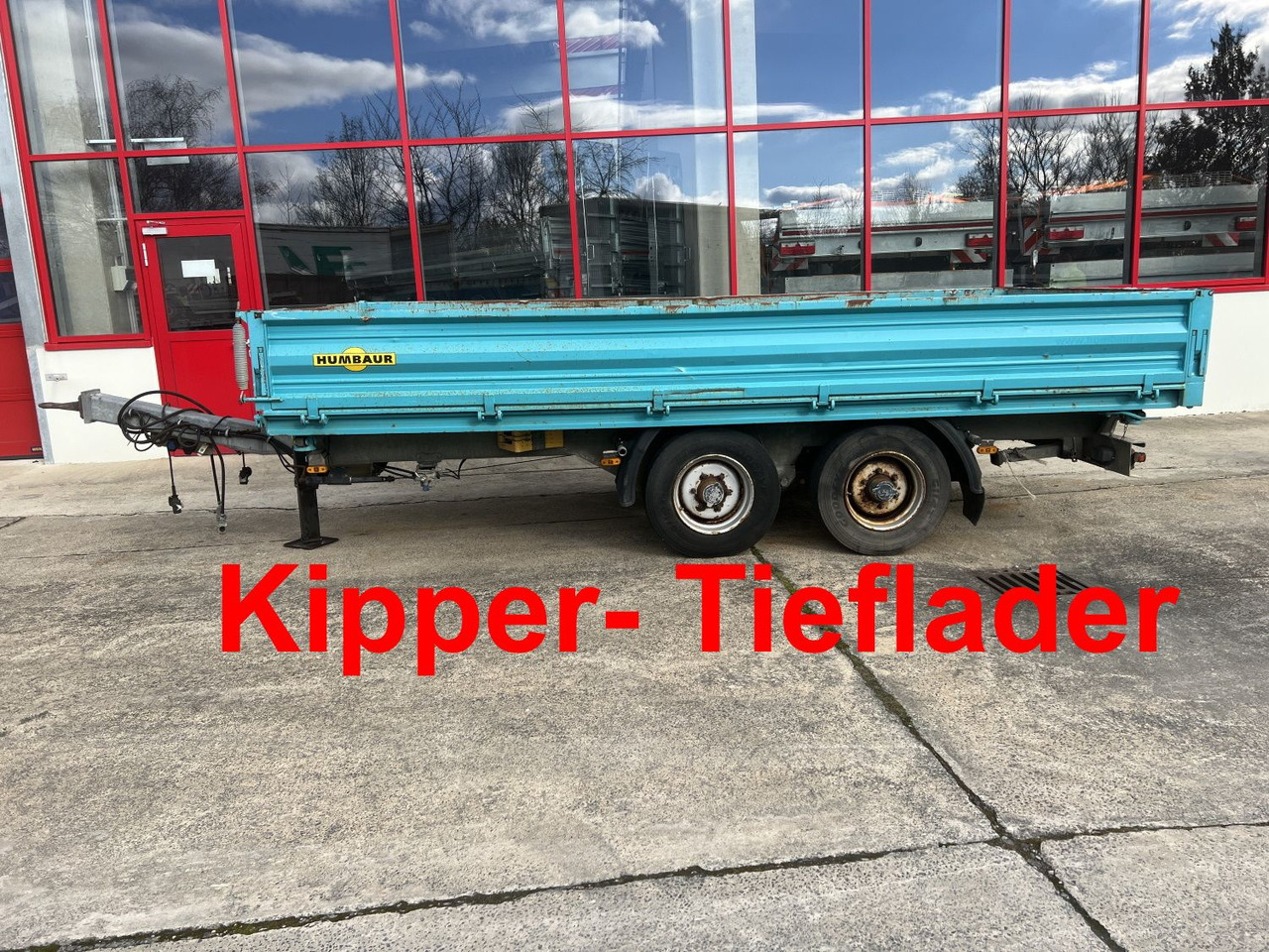 Humbaur HTK 10 50 24 Tandem Kipper- Tieflader - Pótkocsi billenőplatós: 1 kép. Humbaur HTK 10 50 24 Tandem Kipper- Tieflader - Pótkocsi billenőplatós: 1 kép.