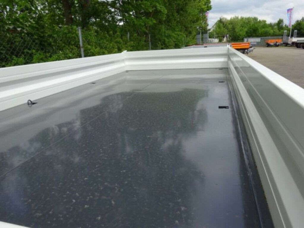 Pótkocsi billenőplatós Möslein  13 t Tandem 3- Seitenkipper Tieflader-- Neufahr: 7 kép.