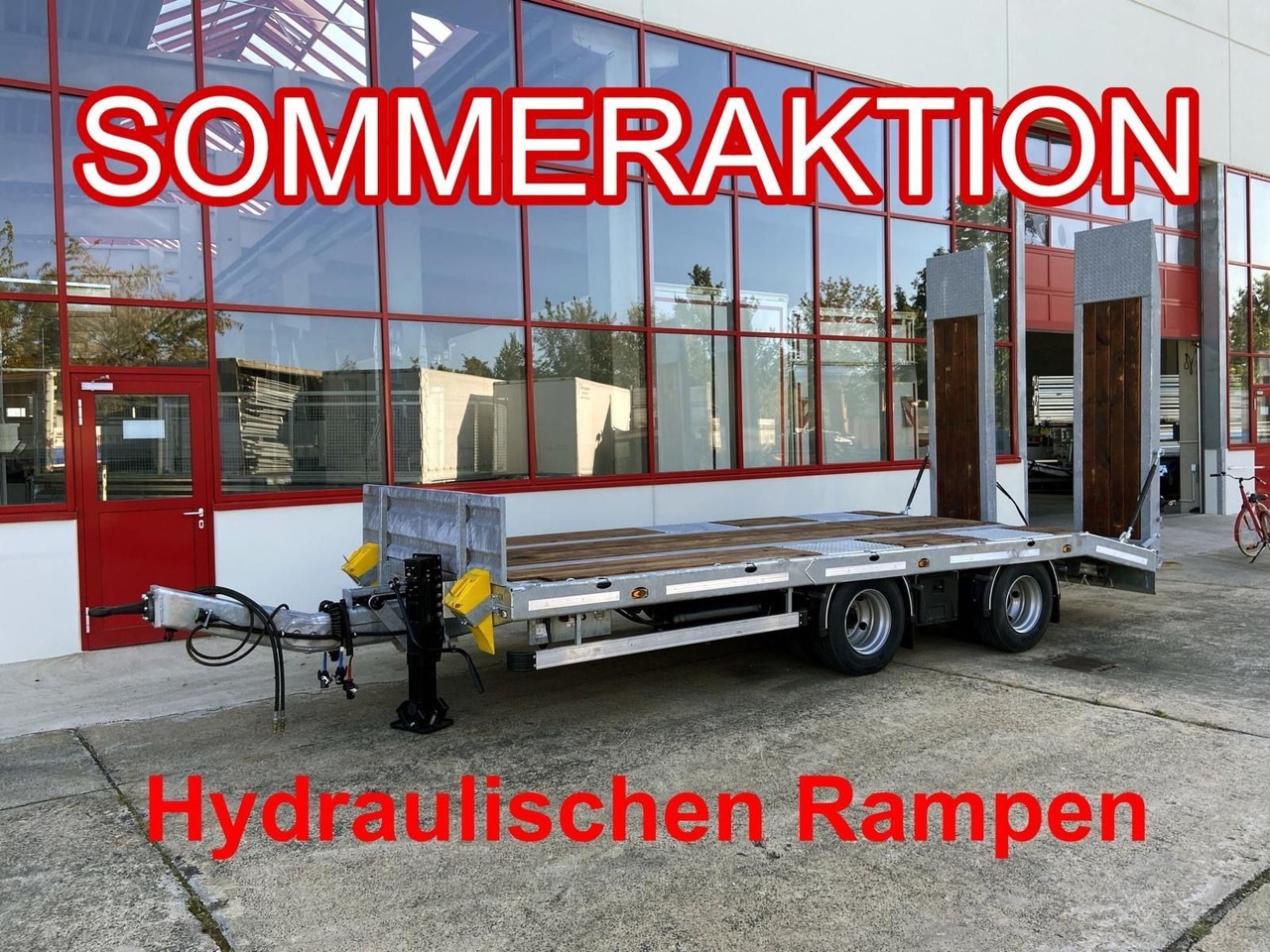 Möslein 21 t Tandemtieflader, hydr. Rampen, NEU - Pótkocsi mélybölcsős: 1 kép. Möslein 21 t Tandemtieflader, hydr. Rampen, NEU - Pótkocsi mélybölcsős: 1 kép.
