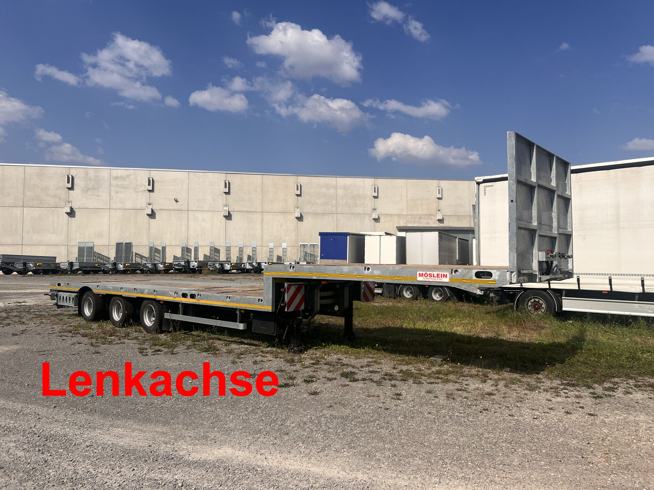 Möslein ST 3 Plato 8,7 3 Achs Satteltieflader Plato 45 t GGfür Fertigteile, Baumaschinen - Félpótkocsi mélybölcsős: 1 kép. Möslein ST 3 Plato 8,7 3 Achs Satteltieflader Plato 45 t GGfür Fertigteile, Baumaschinen - Félpótkocsi mélybölcsős: 1 kép.