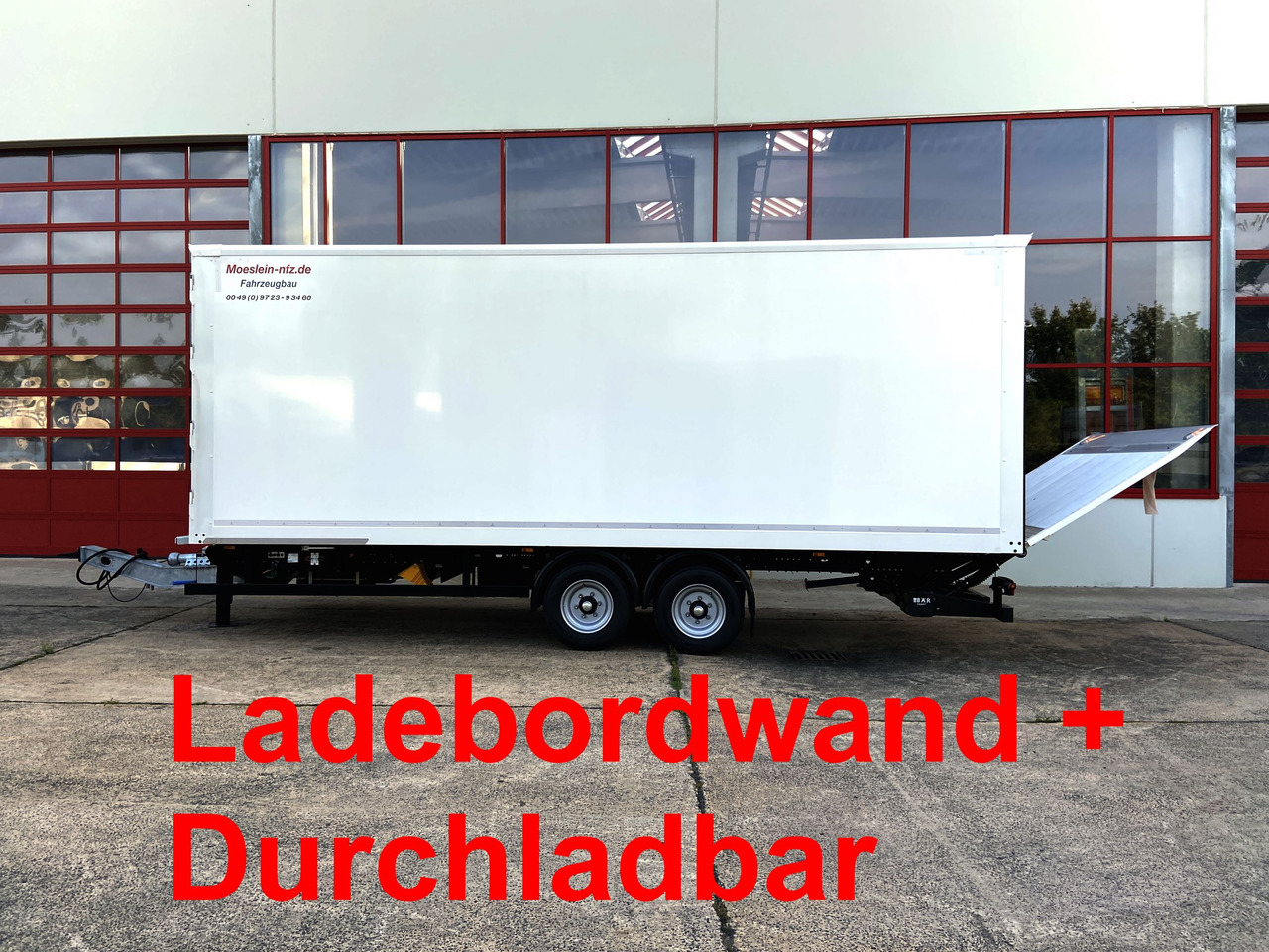 Möslein TK0105D-L Weiß Tandem Koffer, Ladebordwand 1,5 t + DurchladbarNeufahrzeug -- - Pótkocsi dobozos: 1 kép. Möslein TK0105D-L Weiß Tandem Koffer, Ladebordwand 1,5 t + DurchladbarNeufahrzeug -- - Pótkocsi dobozos: 1 kép.