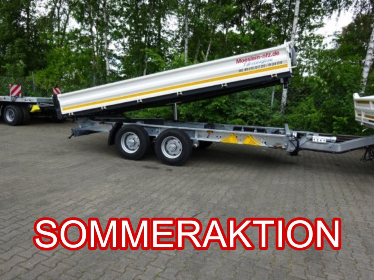 Möslein neuer Tandem 3- Seitenkipper Tieflader-- Neufah - Pótkocsi billenőplatós: 1 kép. Möslein neuer Tandem 3- Seitenkipper Tieflader-- Neufah - Pótkocsi billenőplatós: 1 kép.