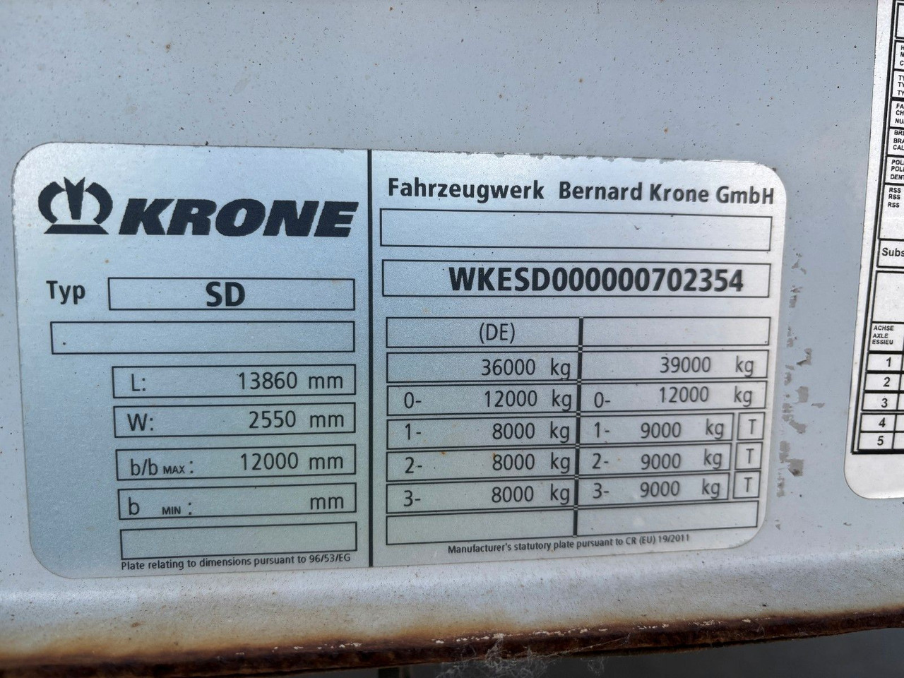 Ponyvás félpótkocsi Krone SD Plane Mitnahmestapler Nachlaufachse: 7 kép.