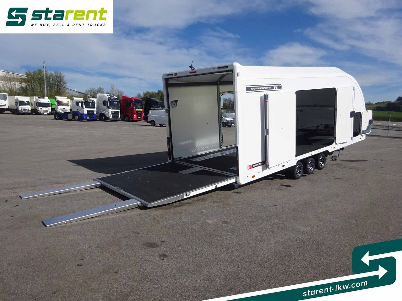Pótkocsi autószállító Brian James Trailers Race Transporter 7, Seilwinde: 9 kép.