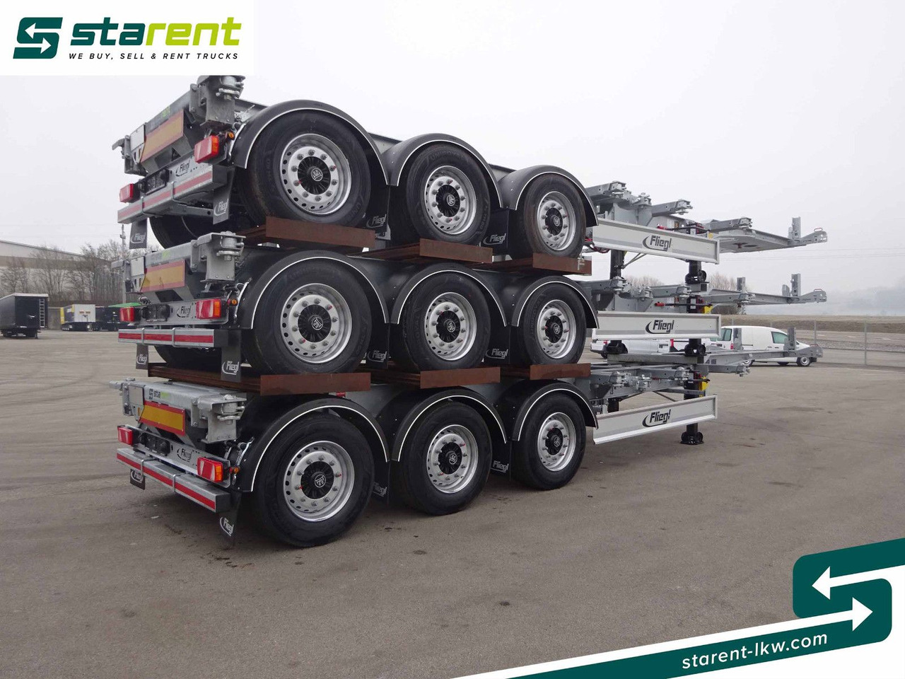 Fliegl Containerchassis ADR, 1x20/2x20/1x30/1x40/1x45 - Félpótkocsi cserefelépítményes: 5 kép. Fliegl Containerchassis ADR, 1x20/2x20/1x30/1x40/1x45 - Félpótkocsi cserefelépítményes: 5 kép.