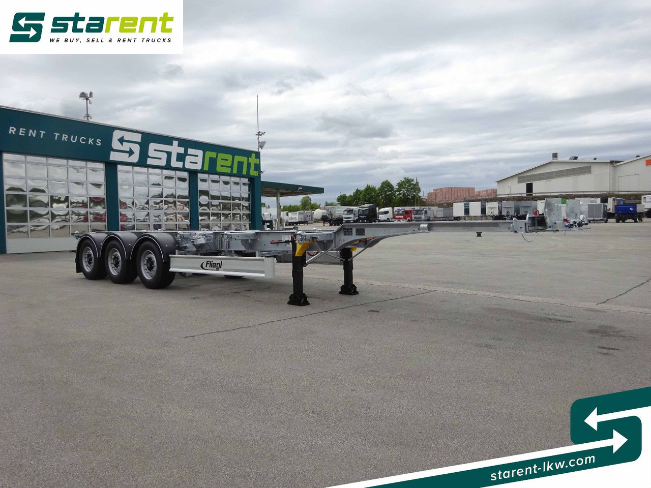 Fliegl Containerchassis ADR, 1x20/2x20/1x30/1x40/1x45 - Félpótkocsi cserefelépítményes: 3 kép. Fliegl Containerchassis ADR, 1x20/2x20/1x30/1x40/1x45 - Félpótkocsi cserefelépítményes: 3 kép.