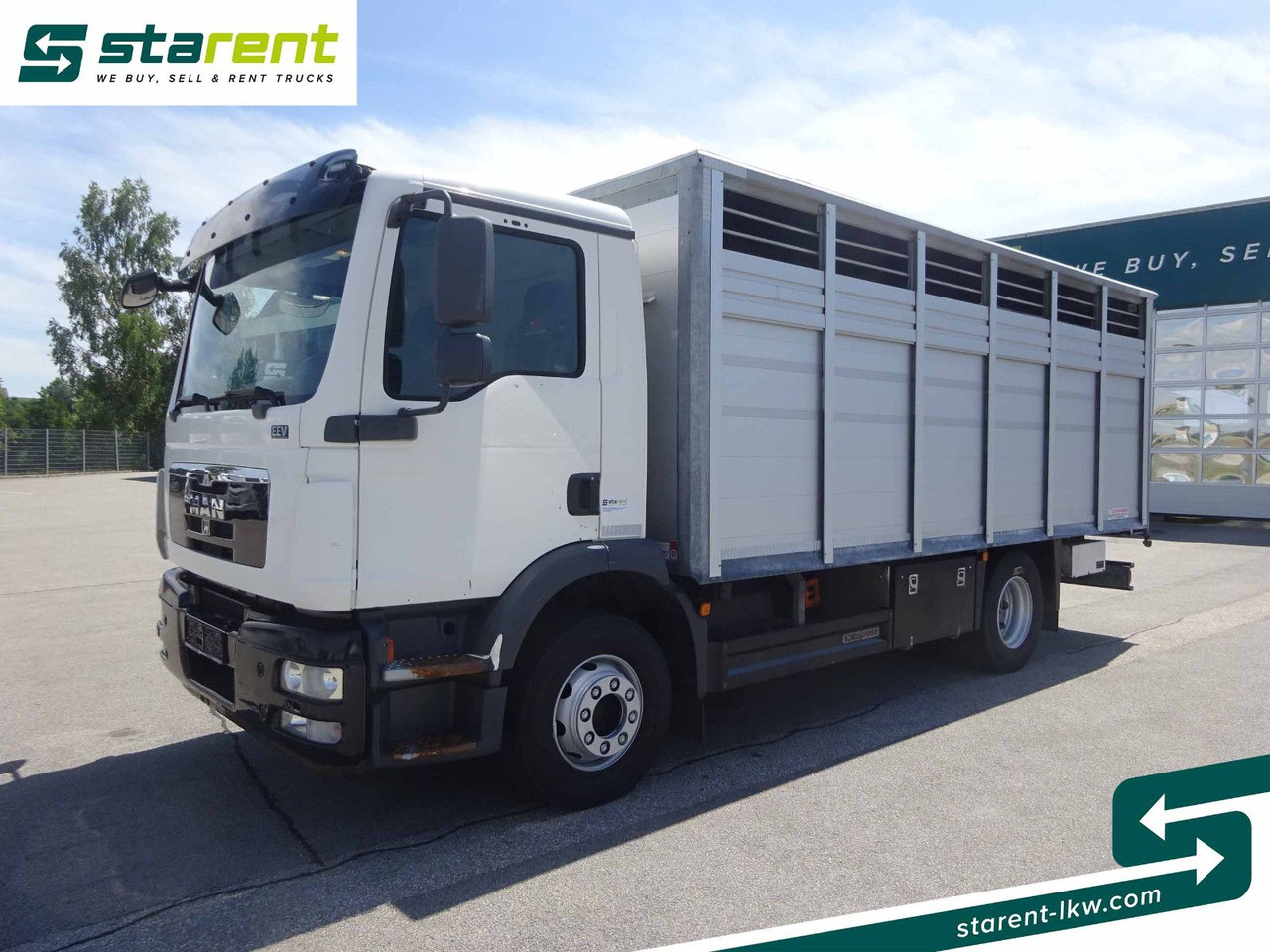 MAN TGM 15.290 Viehtransporter, Scheuwimmer Aufbau - Lószállító kamion: 1 kép. MAN TGM 15.290 Viehtransporter, Scheuwimmer Aufbau - Lószállító kamion: 1 kép.