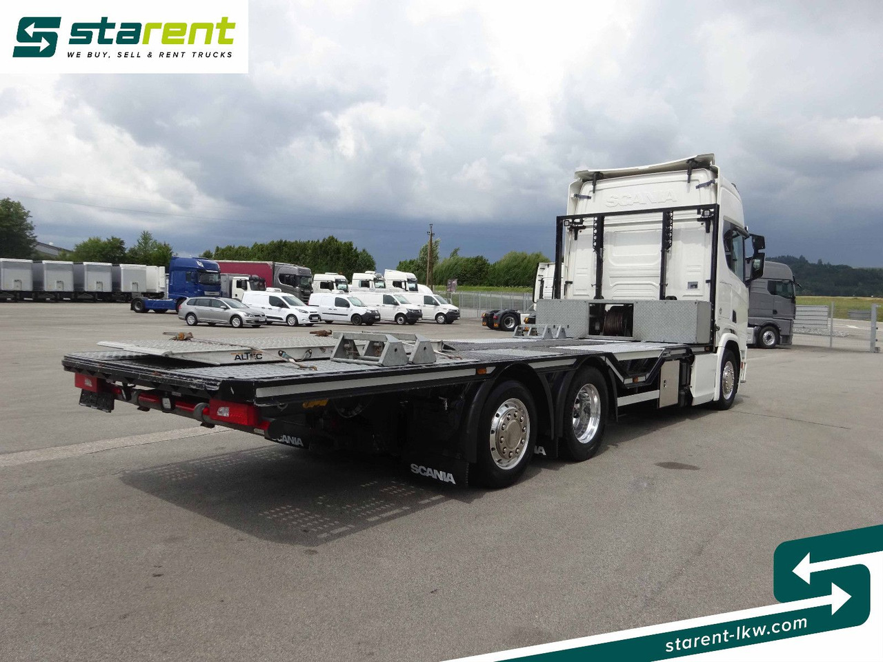 Scania R770 V8 Fahrzeugtransporter, Retarder, Seilwinde - Platós teherautó: 5 kép. Scania R770 V8 Fahrzeugtransporter, Retarder, Seilwinde - Platós teherautó: 5 kép.