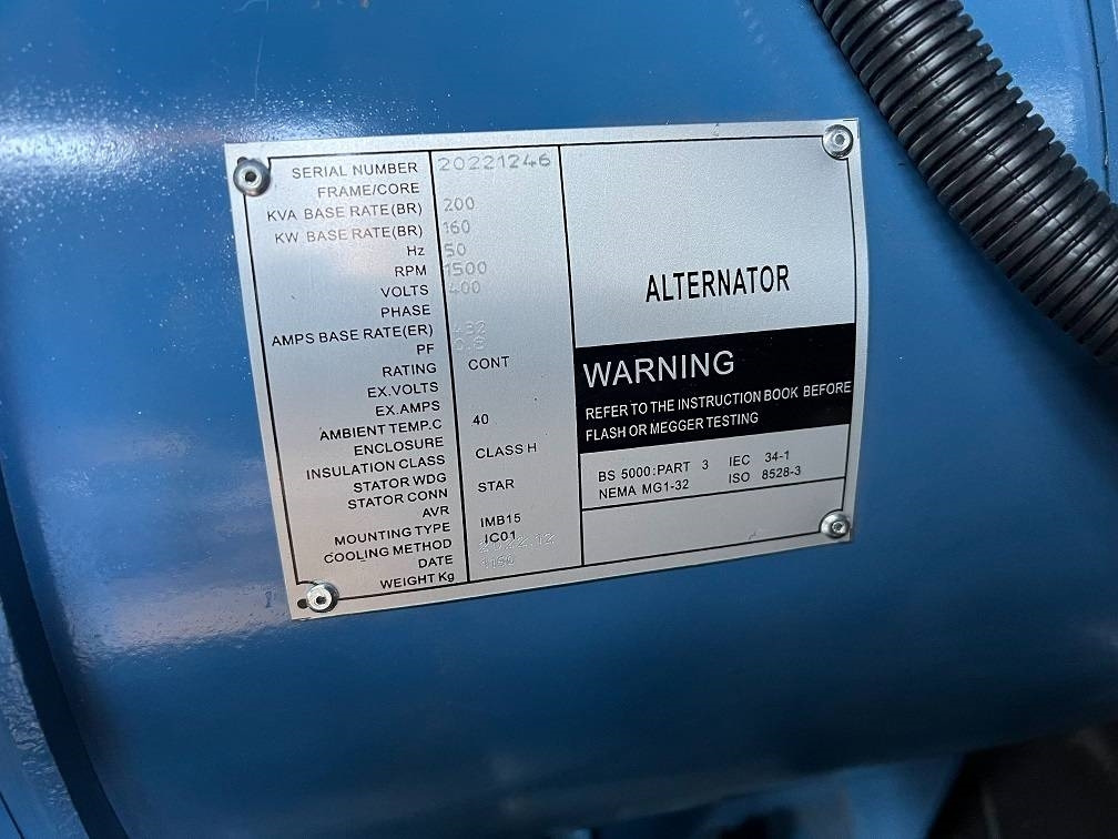 Új Áramfejlesztő Ricardo 200KVA (160KW) SILENT GENERATOR 3 PHASE 50HZ 400V: 9 kép.