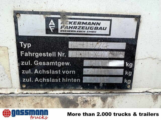 Ackermann Ackermann, Oschersl. KA-F 18/74E mit LBW MBB, - Pótkocsi dobozos: 5 kép. Ackermann Ackermann, Oschersl. KA-F 18/74E mit LBW MBB, - Pótkocsi dobozos: 5 kép.