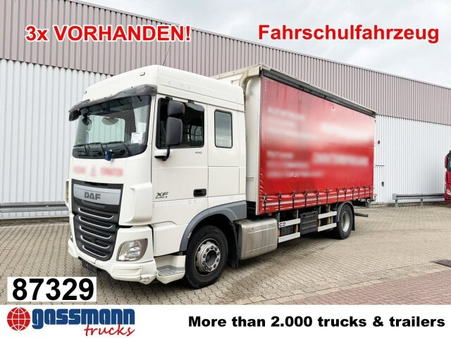 DAF XF 410 FA 4x2, Fahrschule, 2x AHK, 6 Sitze - Platós teherautó: 1 kép. DAF XF 410 FA 4x2, Fahrschule, 2x AHK, 6 Sitze - Platós teherautó: 1 kép.