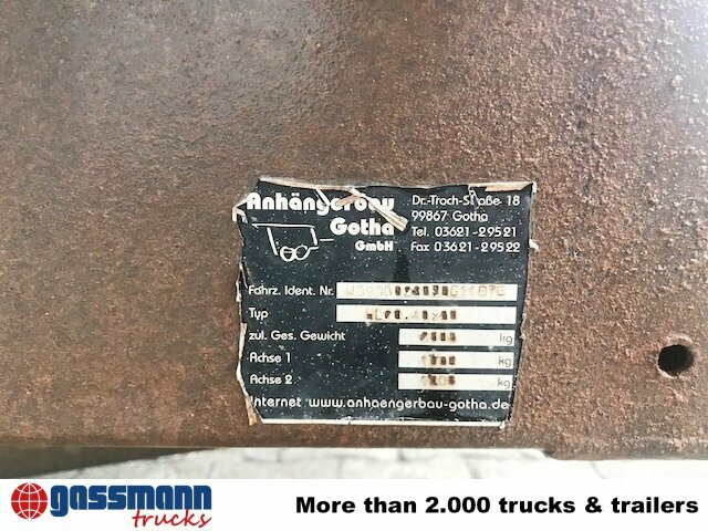 Gotha Anh-Bau HL 20.40x20, Ex- - Platós pótkocsi: 2 kép. Gotha Anh-Bau HL 20.40x20, Ex- - Platós pótkocsi: 2 kép.