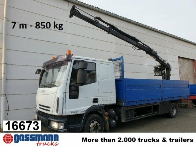 Iveco Euro Cargo ML 80 E 18, Hiab Kran 060-2 - Platós teherautó, Darus autó: 1 kép. Iveco Euro Cargo ML 80 E 18, Hiab Kran 060-2 - Platós teherautó, Darus autó: 1 kép.