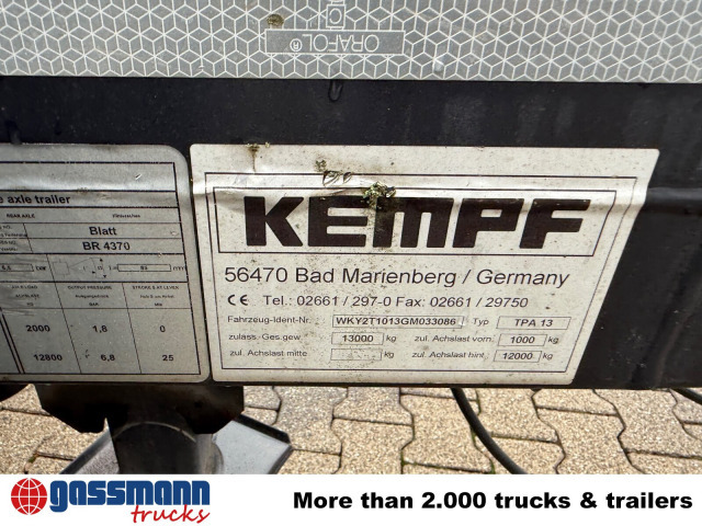 Kempf TPA 13 Anhänger für Absetzcontainer - Pótkocsi cserefelépítményes: 3 kép. Kempf TPA 13 Anhänger für Absetzcontainer - Pótkocsi cserefelépítményes: 3 kép.