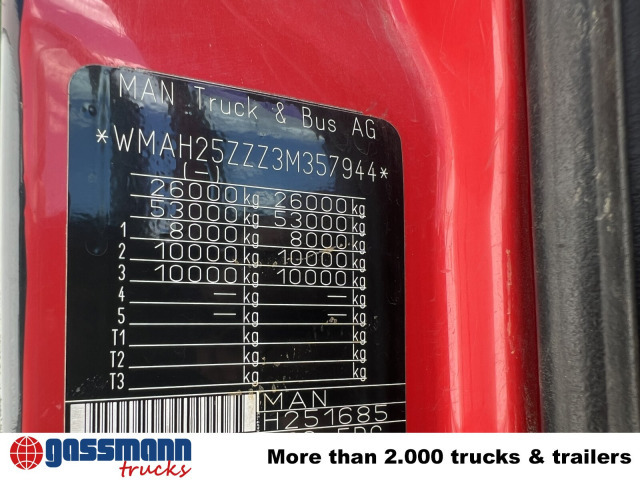 MAN TGA 26.363 6x4 BB, 2-S-Alukipper - Billenőplatós teherautó, Darus autó: 2 kép. MAN TGA 26.363 6x4 BB, 2-S-Alukipper - Billenőplatós teherautó, Darus autó: 2 kép.