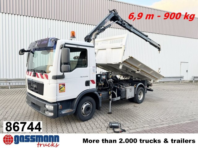 MAN TGL 12.250/340 4X2 BB, Bordmatik, Kran Hiab 066 - Billenőplatós teherautó, Darus autó: 1 kép. MAN TGL 12.250/340 4X2 BB, Bordmatik, Kran Hiab 066 - Billenőplatós teherautó, Darus autó: 1 kép.