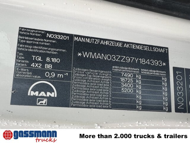 MAN TGL 8.180 4X2 BB, Meiller Kipper - Billenőplatós teherautó: 5 kép. MAN TGL 8.180 4X2 BB, Meiller Kipper - Billenőplatós teherautó: 5 kép.