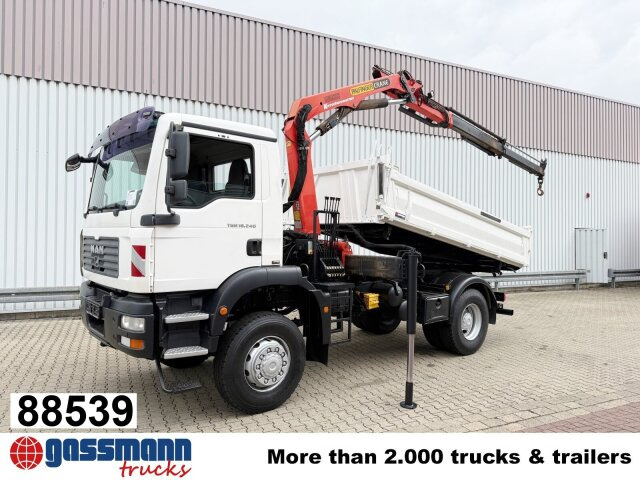 MAN TGM 18.240 4x4 BB mit Kran Palfinger PK9501 - Billenőplatós teherautó, Darus autó: 1 kép. MAN TGM 18.240 4x4 BB mit Kran Palfinger PK9501 - Billenőplatós teherautó, Darus autó: 1 kép.