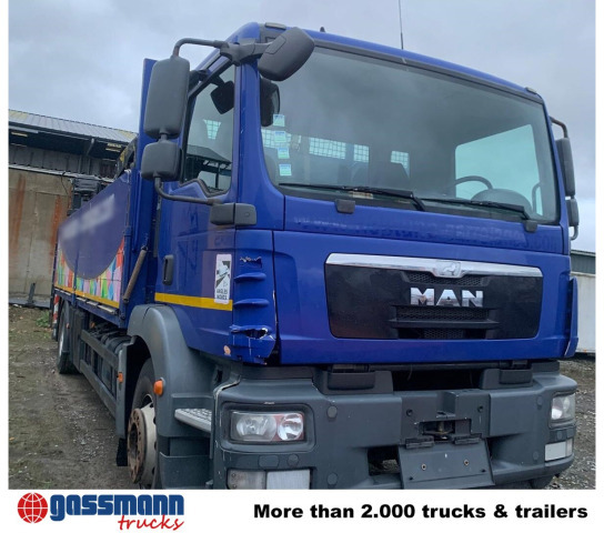 MAN TGM 18.290 4x2 BL, Heckkran Palfinger PK12001L, - Platós teherautó, Darus autó: 4 kép. MAN TGM 18.290 4x2 BL, Heckkran Palfinger PK12001L, - Platós teherautó, Darus autó: 4 kép.