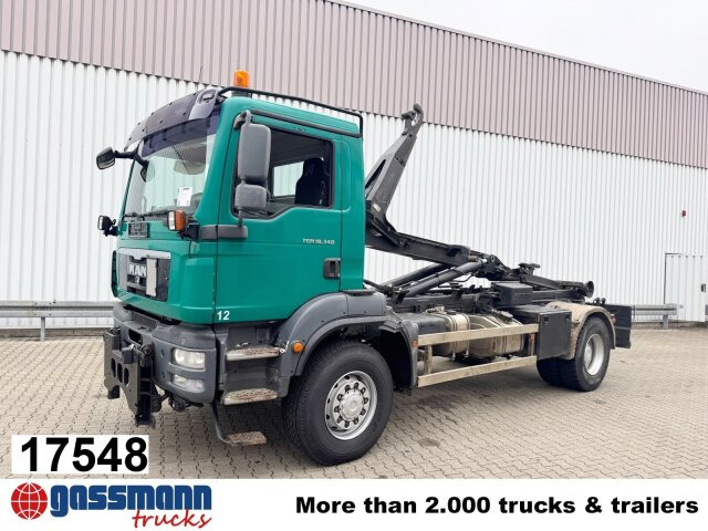 MAN TGM 18.340 4x4 BB, Hiab LHT 19046 Abrollkipper, - Horgos rakodó teherautó: 1 kép. MAN TGM 18.340 4x4 BB, Hiab LHT 19046 Abrollkipper, - Horgos rakodó teherautó: 1 kép.