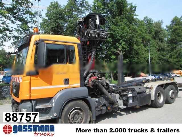 MAN TGS 26.400 6x2-4 BL, Lenk-/Liftachse, Kran - Horgos rakodó teherautó, Darus autó: 1 kép. MAN TGS 26.400 6x2-4 BL, Lenk-/Liftachse, Kran - Horgos rakodó teherautó, Darus autó: 1 kép.