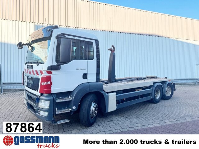 MAN TGS 26.480 6x2-4 BL, Lenk-Liftachse, VDL - Horgos rakodó teherautó: 1 kép. MAN TGS 26.480 6x2-4 BL, Lenk-Liftachse, VDL - Horgos rakodó teherautó: 1 kép.