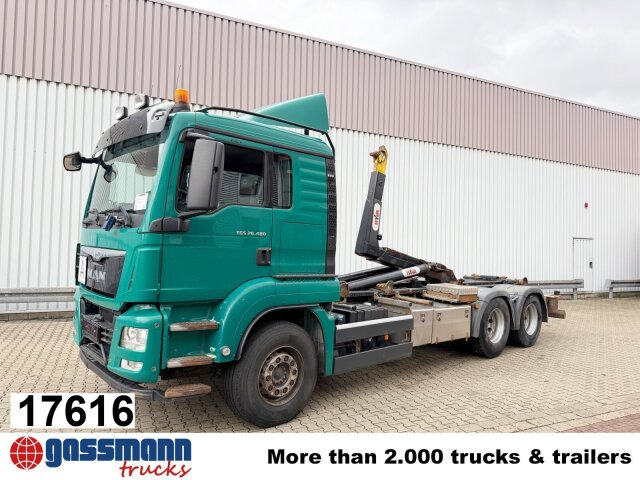 MAN TGS 26.480 6x4 BL, Motorabtrieb, Navi, Intarder, - Horgos rakodó teherautó: 1 kép. MAN TGS 26.480 6x4 BL, Motorabtrieb, Navi, Intarder, - Horgos rakodó teherautó: 1 kép.
