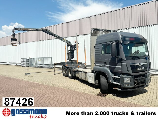 MAN TGS 26.500 6X4H-4 BL, PriTarder, HydroDrive, - Rönkszállító teherautó, Darus autó: 1 kép. MAN TGS 26.500 6X4H-4 BL, PriTarder, HydroDrive, - Rönkszállító teherautó, Darus autó: 1 kép.