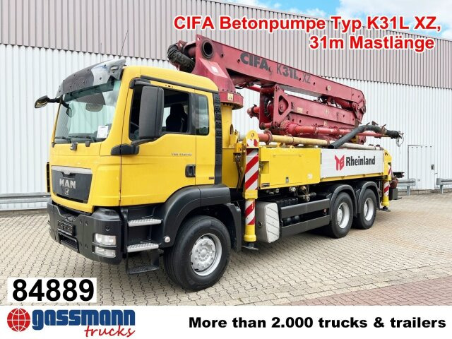 MAN TGS 33.440 6X4 BB, Betonpumpe CIFA K31L XZ, 31m - Betonpumpa: 1 kép. MAN TGS 33.440 6X4 BB, Betonpumpe CIFA K31L XZ, 31m - Betonpumpa: 1 kép.