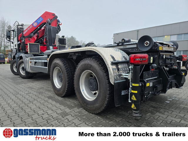 MAN TGS 35.480 8X4 BL, Intarder, Kran HMF 3220-K6, - Horgos rakodó teherautó, Darus autó: 4 kép. MAN TGS 35.480 8X4 BL, Intarder, Kran HMF 3220-K6, - Horgos rakodó teherautó, Darus autó: 4 kép.