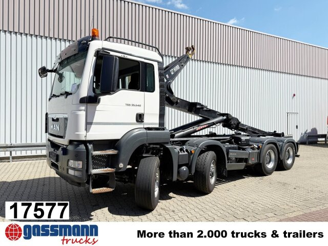 MAN TGS 35.540 8x6H BL, HydroDrive, PriTrader, Hiab - Horgos rakodó teherautó: 1 kép. MAN TGS 35.540 8x6H BL, HydroDrive, PriTrader, Hiab - Horgos rakodó teherautó: 1 kép.