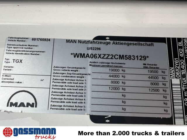 Platós teherautó MAN TGX 18.400 4X2 BL, Fahrschule, 2x AHK, 6 Sitzer: 14 kép.
