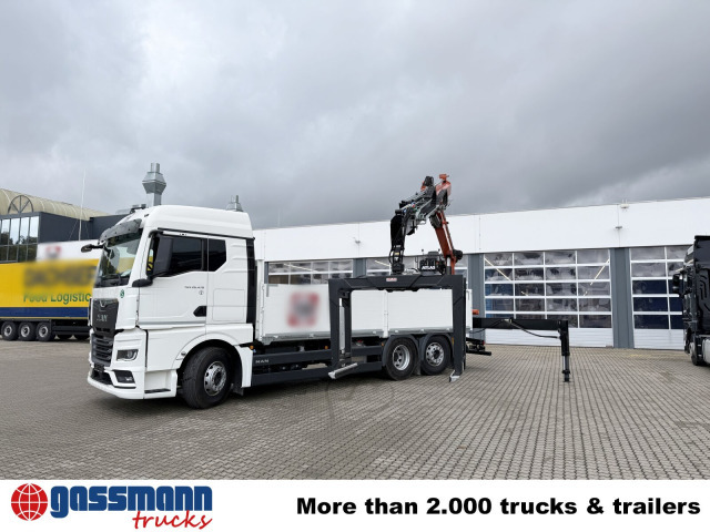 Új Platós teherautó, Darus autó MAN TGX 26.470 6x2-4 BL, Lenk-/Liftachse, Retarder,: 8 kép.