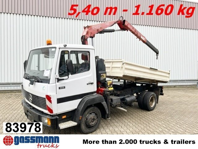 Mercedes-Benz 811 K 4x2 mit Kran Fassi F65A.21 (BJ.2009) - Billenőplatós teherautó, Darus autó: 1 kép. Mercedes-Benz 811 K 4x2 mit Kran Fassi F65A.21 (BJ.2009) - Billenőplatós teherautó, Darus autó: 1 kép.