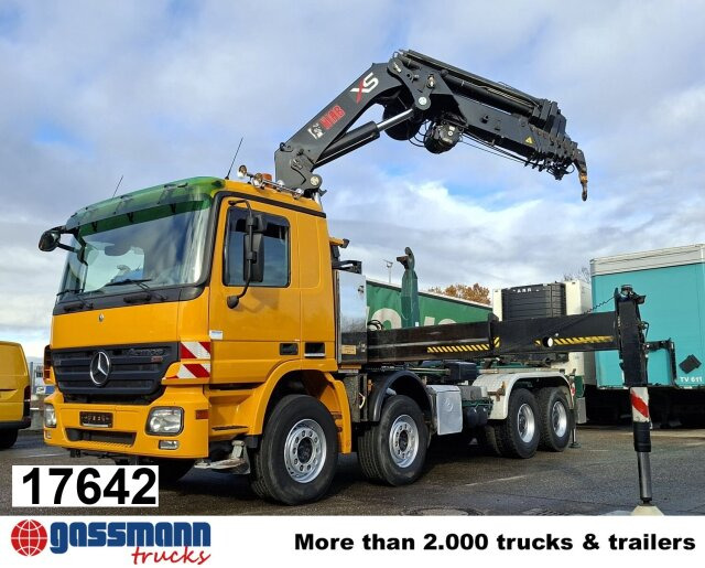Mercedes-Benz Actros 4146 K 8x4/4, Retarder, Kran Hiab XS 477 - Horgos rakodó teherautó, Darus autó: 1 kép. Mercedes-Benz Actros 4146 K 8x4/4, Retarder, Kran Hiab XS 477 - Horgos rakodó teherautó, Darus autó: 1 kép.