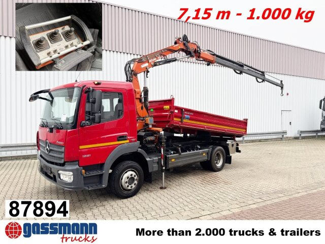 Mercedes-Benz Atego 1221 K 4x2 mit Kran Atlas AK 75.2, Funk, - Billenőplatós teherautó, Darus autó: 1 kép. Mercedes-Benz Atego 1221 K 4x2 mit Kran Atlas AK 75.2, Funk, - Billenőplatós teherautó, Darus autó: 1 kép.