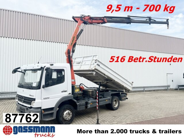 Mercedes-Benz Atego 1224 KK 4x2, 2x AHK, Kran Palfinger PK8501 - Billenőplatós teherautó, Darus autó: 1 kép. Mercedes-Benz Atego 1224 KK 4x2, 2x AHK, Kran Palfinger PK8501 - Billenőplatós teherautó, Darus autó: 1 kép.