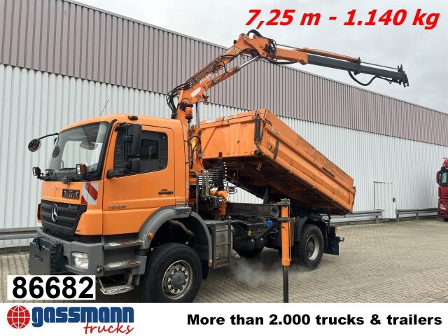 Mercedes-Benz Axor 1829 AK 4x4 mit Kran Atlas AK 85.2 - Billenőplatós teherautó, Darus autó: 1 kép. Mercedes-Benz Axor 1829 AK 4x4 mit Kran Atlas AK 85.2 - Billenőplatós teherautó, Darus autó: 1 kép.