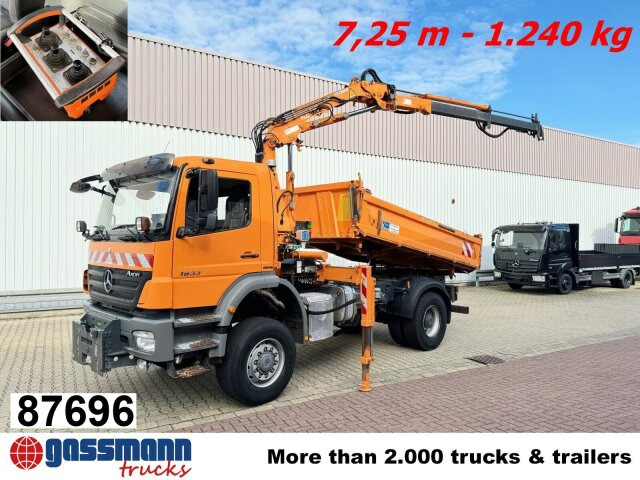 Mercedes-Benz Axor 1833 AK 4x4, Winterdienstausstattung, Kran - Billenőplatós teherautó, Darus autó: 1 kép. Mercedes-Benz Axor 1833 AK 4x4, Winterdienstausstattung, Kran - Billenőplatós teherautó, Darus autó: 1 kép.