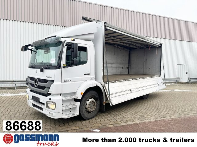 Mercedes-Benz Axor 1833 L 4x2, Getränkekoffer - Dobozos felépítményű teherautó: 1 kép. Mercedes-Benz Axor 1833 L 4x2, Getränkekoffer - Dobozos felépítményű teherautó: 1 kép.