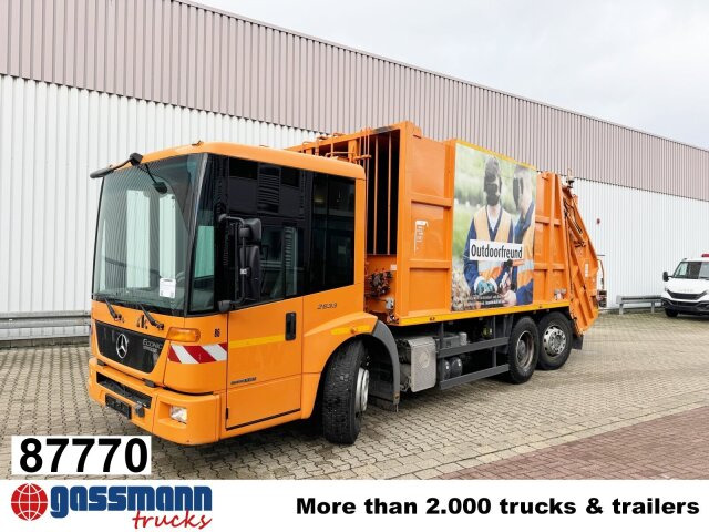 Mercedes-Benz Econic 2633 LL 6x2/4 NLA, EEV, Lenkachse, Haller - Szemetesautó: 1 kép. Mercedes-Benz Econic 2633 LL 6x2/4 NLA, EEV, Lenkachse, Haller - Szemetesautó: 1 kép.