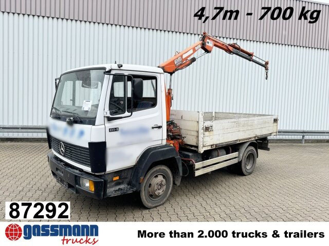 Mercedes-Benz LK 814 4x2, 6-Zylinder, Kran Tirre Euro 35 - Platós teherautó, Darus autó: 1 kép. Mercedes-Benz LK 814 4x2, 6-Zylinder, Kran Tirre Euro 35 - Platós teherautó, Darus autó: 1 kép.