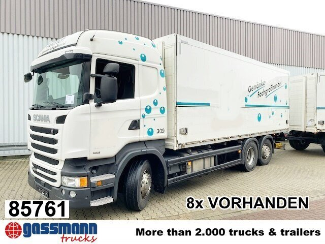 Scania R450 LB 6x2-4 Getränkekoffer, Retarder, - Dobozos felépítményű teherautó: 1 kép. Scania R450 LB 6x2-4 Getränkekoffer, Retarder, - Dobozos felépítményű teherautó: 1 kép.