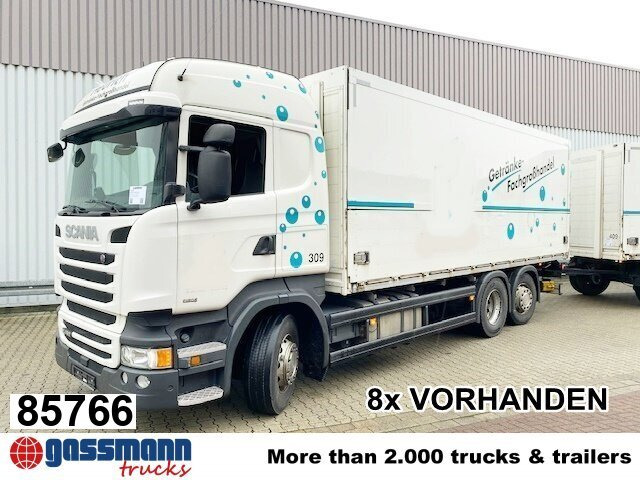 Scania R450 LB 6x2-4 Getränkekoffer, Retarder, - Dobozos felépítményű teherautó: 1 kép. Scania R450 LB 6x2-4 Getränkekoffer, Retarder, - Dobozos felépítményű teherautó: 1 kép.