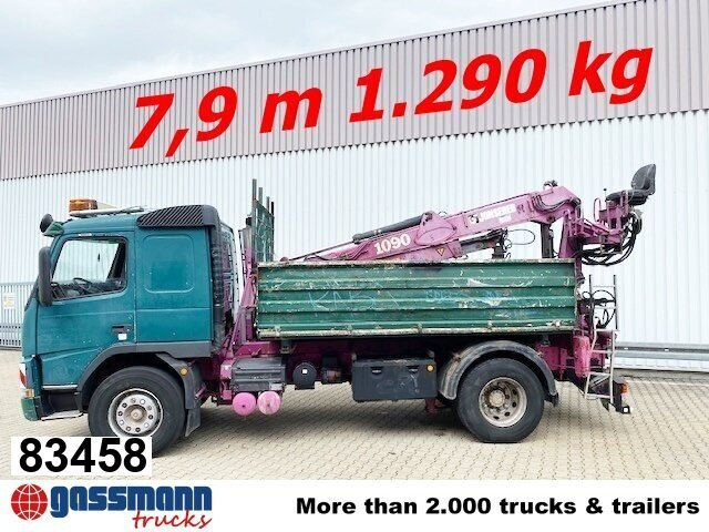 Volvo FM12-420 4x2 mit Heckkran Jonsered 1090, - Billenőplatós teherautó, Darus autó: 1 kép. Volvo FM12-420 4x2 mit Heckkran Jonsered 1090, - Billenőplatós teherautó, Darus autó: 1 kép.