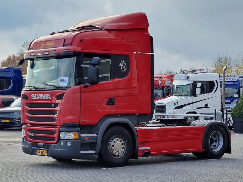 Scania G450 Highline 4x2 - Retarder - Full spoiler - Euro 6 - Navi - Nyergesvontató: 3 kép. Scania G450 Highline 4x2 - Retarder - Full spoiler - Euro 6 - Navi - Nyergesvontató: 3 kép.